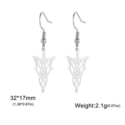 Lord of the Rings Lady Arwen Evenstar Pendant Women's Dangle Charm Earrings - 80d3e6-0e.myshopify.com - Silver -  Silver