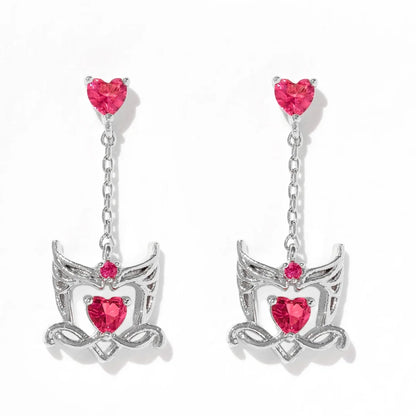 Disney's Marvel Scarlet Witch Wanda Crown Red Zircon Heart Ring/Earrings - 80d3e6-0e.myshopify.com - Silver Earrings -  Silver Earrings