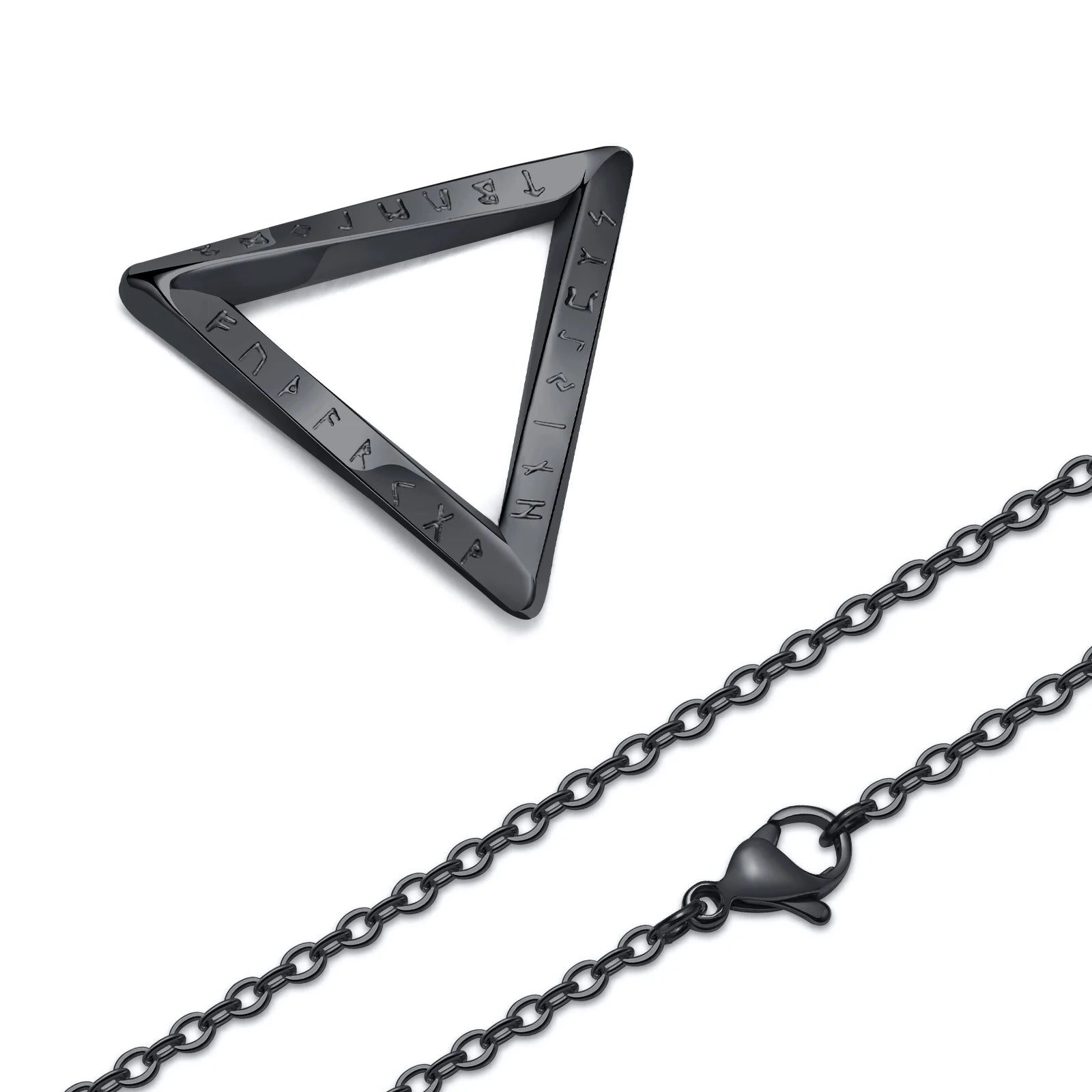 Men's Antique Twisted Norse Viking Triangle Pendant Necklace - Lovez Aqua© - 