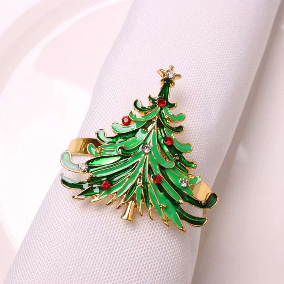 Rhinestone Embellished Christmas Themed Metal Napkin Ring Holders (4pcs) - 80d3e6-0e.myshopify.com - 12 -  12