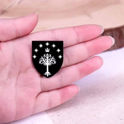 Lord of the Rings Tree of Gondor House Crest Shield Lapel Brooch Pin - 80d3e6-0e.myshopify.com - -  