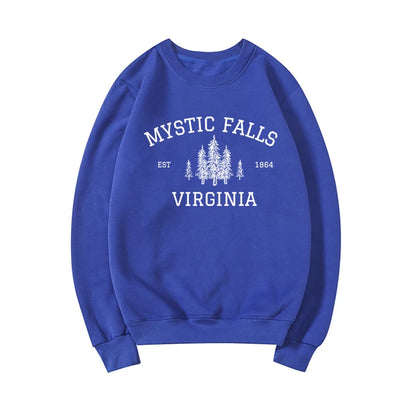 "Mystic Falls Virginia Est 1864" Vampire Diaries Unisex Pullover Sweatshirt - Lovez Aqua© - 