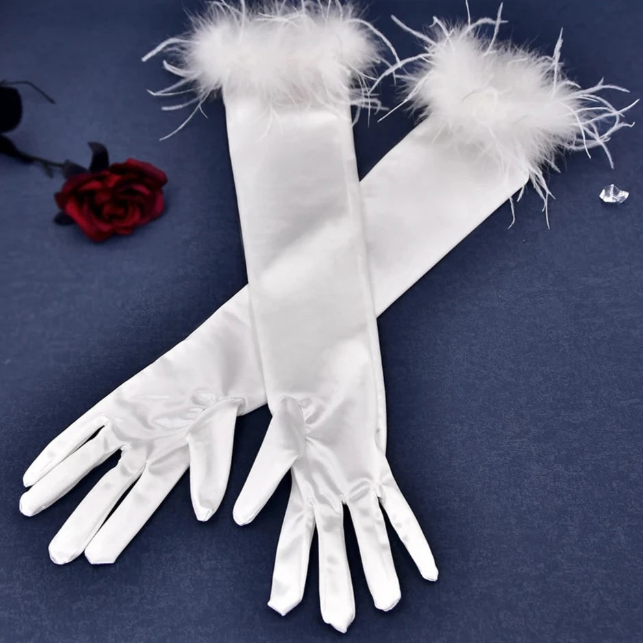 Women's Elegant Silk Arm Length Wedding Bridal Gloves