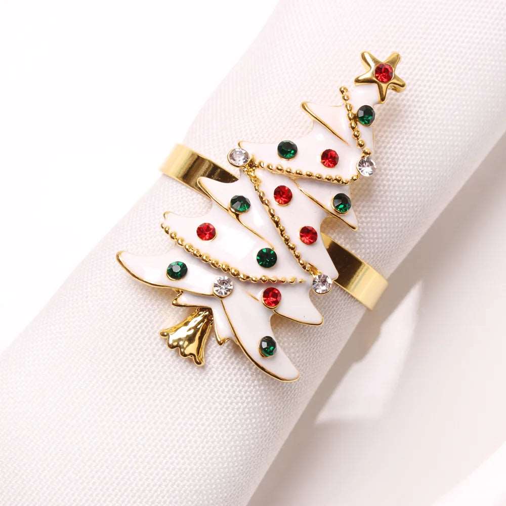 Rhinestone Embellished Christmas Themed Metal Napkin Ring Holders (4pcs) - 80d3e6-0e.myshopify.com - 14 -  14