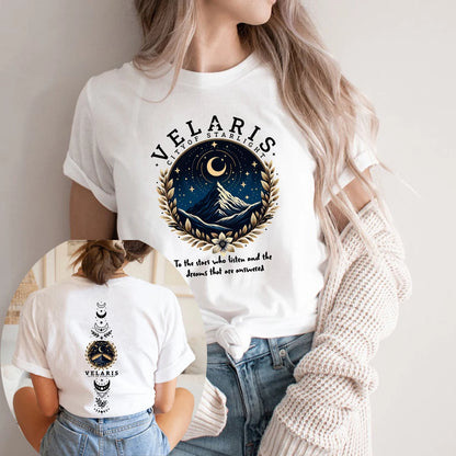 Velaris City of Starlight ACOTAR Night Court Mountains Women's T-Shirt - Lovez Aqua© - 