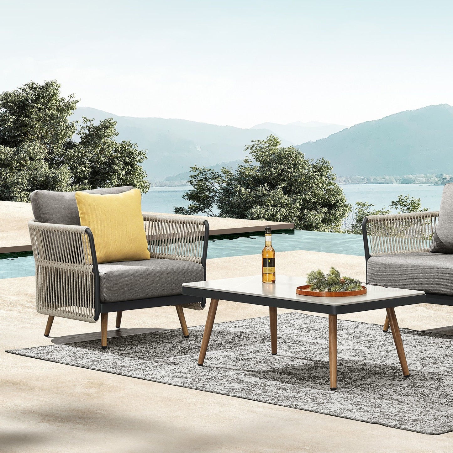 Gray 5-Seater Outdoor Conversation Sofa Set with Sintered Stone Coffee Table - 80d3e6-0e.myshopify.com - -  