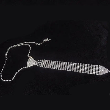 Women's Luxury Rhinestone Diamond Collar Necktie Necklace