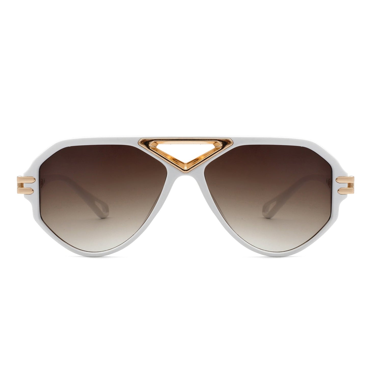 Men's Luxury Gold Geometric Retro Round Vintage Fashion Aviator Sunglasses