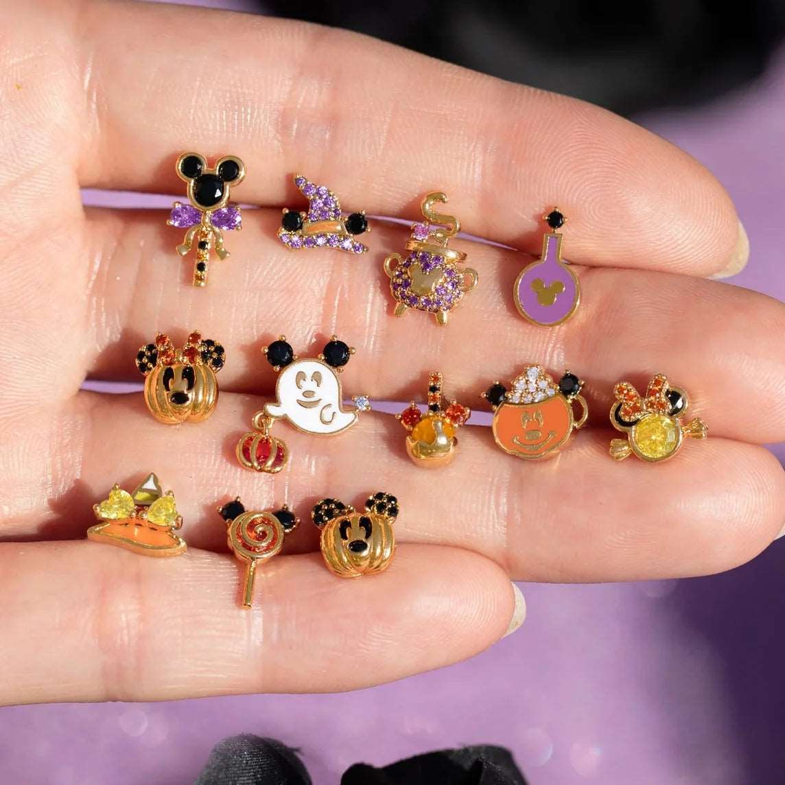 Disney's Mickey & Minnie Mouse & Friends Zircon Halloween Stud Earrings - 80d3e6-0e.myshopify.com - -  