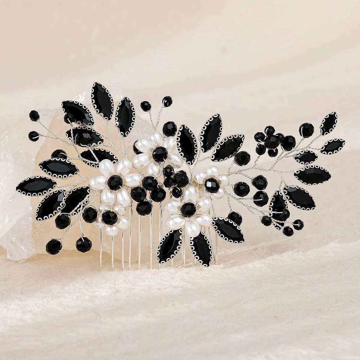 Women's Delicate Crystal Rhinestone & Pearl Flower Bridal Hair Comb - 80d3e6-0e.myshopify.com - G1 -  G1