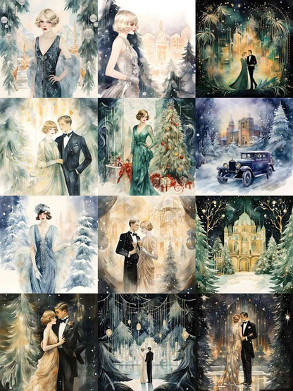 Elegant Art Deco Great Gatsby Luxurious Christmas Party Stickers (12 Pieces) - 80d3e6-0e.myshopify.com - 1 -  1