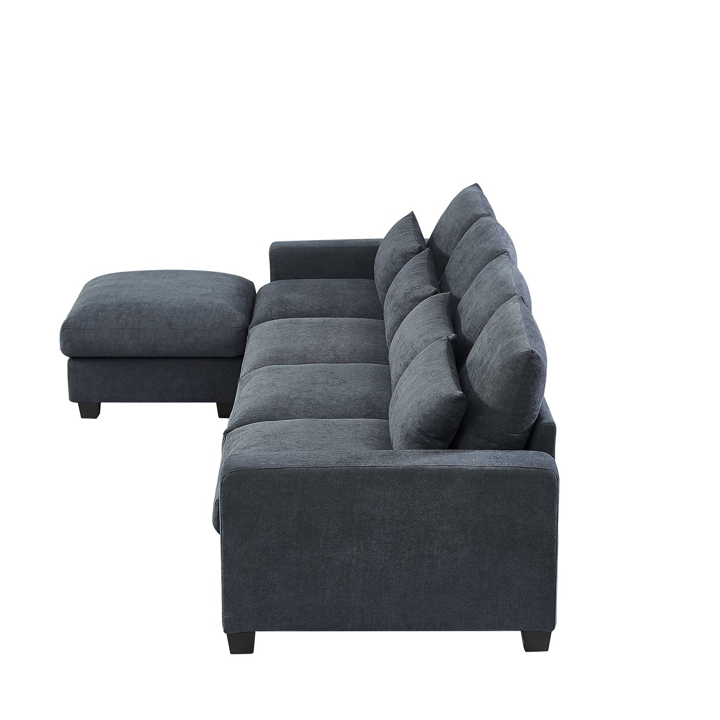 Modern Dark Gray Large L-Shape Feather Filled Sectional Convertible Sofa - 80d3e6-0e.myshopify.com - -  