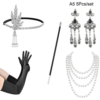 Women's Roaring 1920s Great Gatsby Cosplay Flapper Accessories - Lovez Aqua© - 