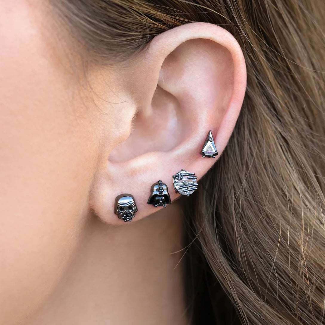 Disney's Star Wars Black & Silver Dark Side Villain's Women's Stud Earrings