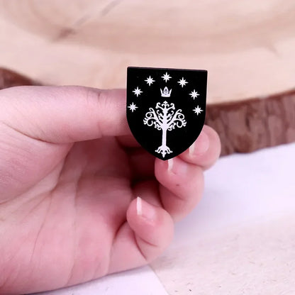 Lord of the Rings Tree of Gondor House Crest Shield Lapel Brooch Pin - 80d3e6-0e.myshopify.com - -  