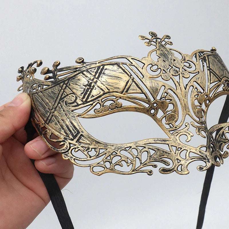 Retro Antique Bronze Unisex Half Face Engraved Filigree Venetian Masquerade Mask - 80d3e6-0e.myshopify.com - -  