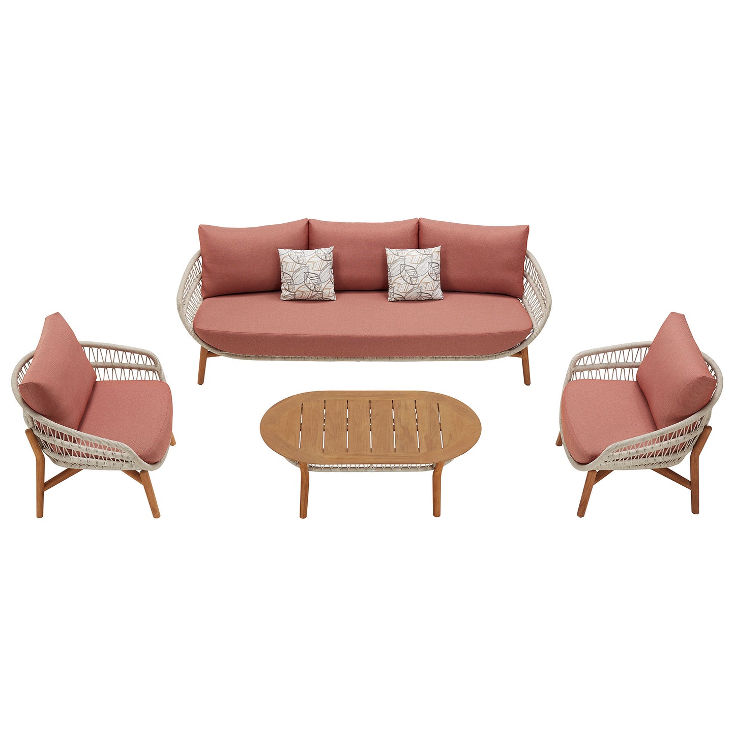 Rustic Bohemian Outdoor 5-Seater Conversation Pink Sofa & Coffee Table Set - 80d3e6-0e.myshopify.com - -  