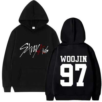 Stray Kids K-Pop Boyband Printed Singer Birth Year Black Unisex Hoodie - Lovez Aqua© - 