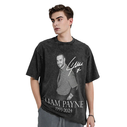 Liam Payne 1993-2024 Rest in Peace Memorabilia Black Cotton Unisex T-Shirt - Lovez Aqua© - one direction