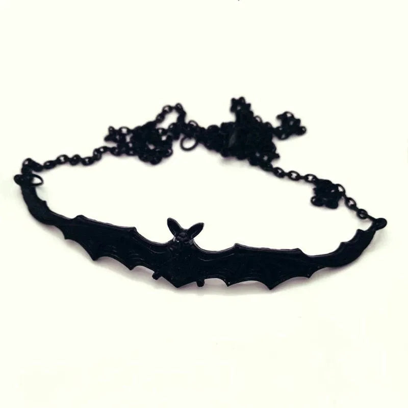 Women's Gothic Vintage Bat Choker Pendant Necklace For Halloween - Lovez Aqua© - 