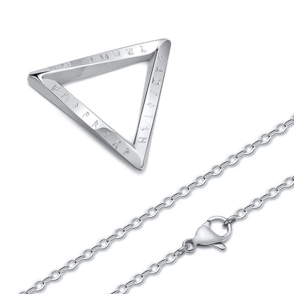 Men's Antique Twisted Norse Viking Triangle Pendant Necklace - Lovez Aqua© - 