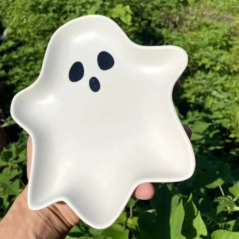 3D Ceramic Large Capacity Cute Cartoon Ghost Halloween Party Serving Tray - Lovez Aqua© - halloween, party, platter, spooky