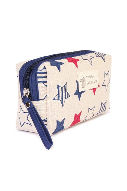 Red, White & Blue USA Patriotic Stars Cosmetic Pouch