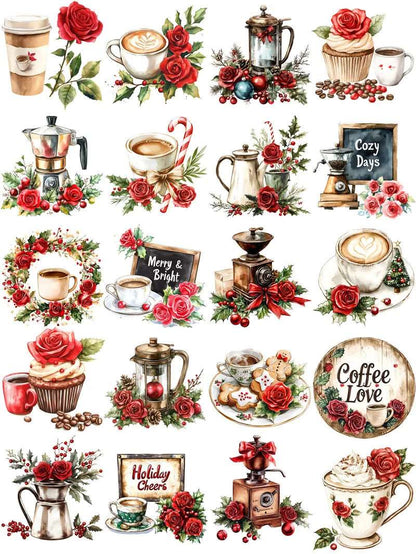 Festive Christmas Coffee & Gingerbread Cafe Decorative Stickers (20 Pieces) - 80d3e6-0e.myshopify.com - Default Title -  Default Title