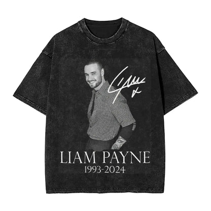 Liam Payne 1993-2024 Rest in Peace Memorabilia Black Cotton Unisex T-Shirt - Lovez Aqua© - one direction