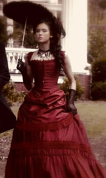 Katherine Pierce The Vampire Diaries Replica Burgundy Victorian Ballroom Gown - 80d3e6-0e.myshopify.com - -  