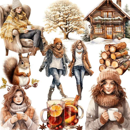 Warm Autumn Winter Cozy Cabin Woods Decorative Stickers (20 Pieces) - 80d3e6-0e.myshopify.com - -  