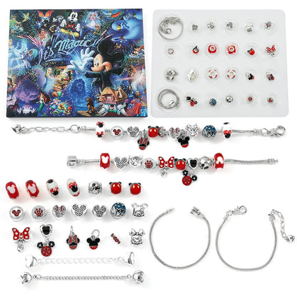 Disney's Mickey & Minnie Mouse DIY Beaded Jewelry Set Christmas Advent Calendar - Lovez Aqua© - 