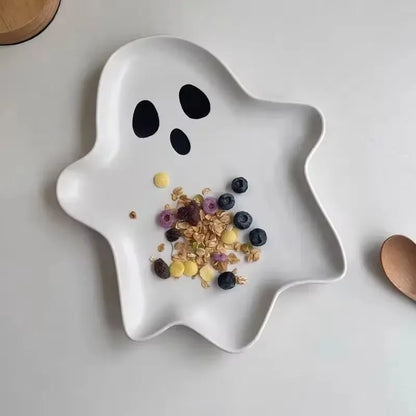 3D Ceramic Large Capacity Cute Cartoon Ghost Halloween Party Serving Tray - Lovez Aqua© - halloween, party, platter, spooky